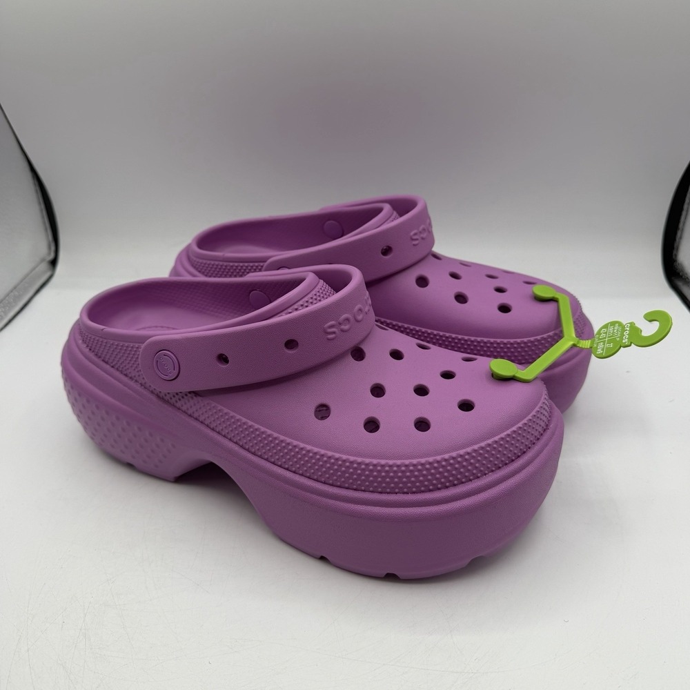 Crocs Stomp Clogs Womens 11 Mens 9 Lilac Purple Slip On Shoes Chunky Sandals NEW